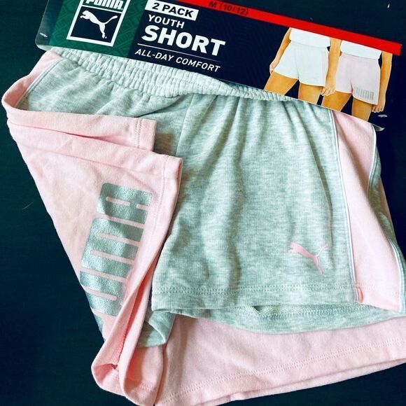 NWT Puma Girls 2-pk Shorts Set M - Picture 1 of 4